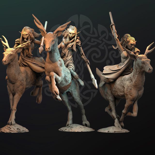 Atlantis Miniatures Elf Deer Riders (F)